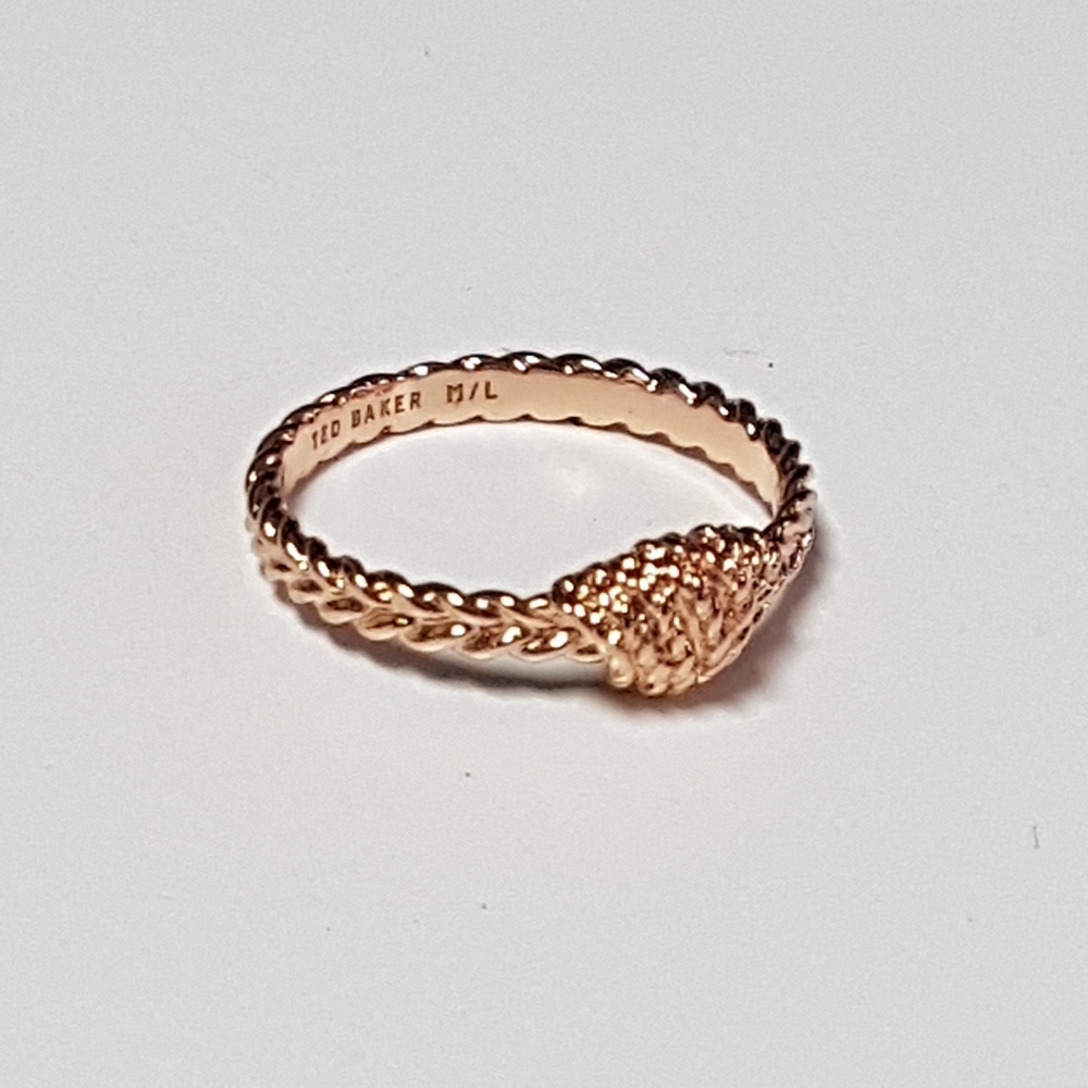 Ted Baker Roann ROSE GOLD Rope Ball Ring